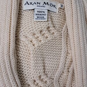 Aran Mór Cream Merino Wool Sweater..